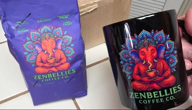 ZenBellies Coffee Co Black Glossy Mug